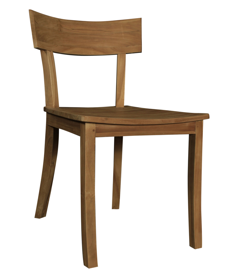 Photo of a wood chair turned slightly to the right.
