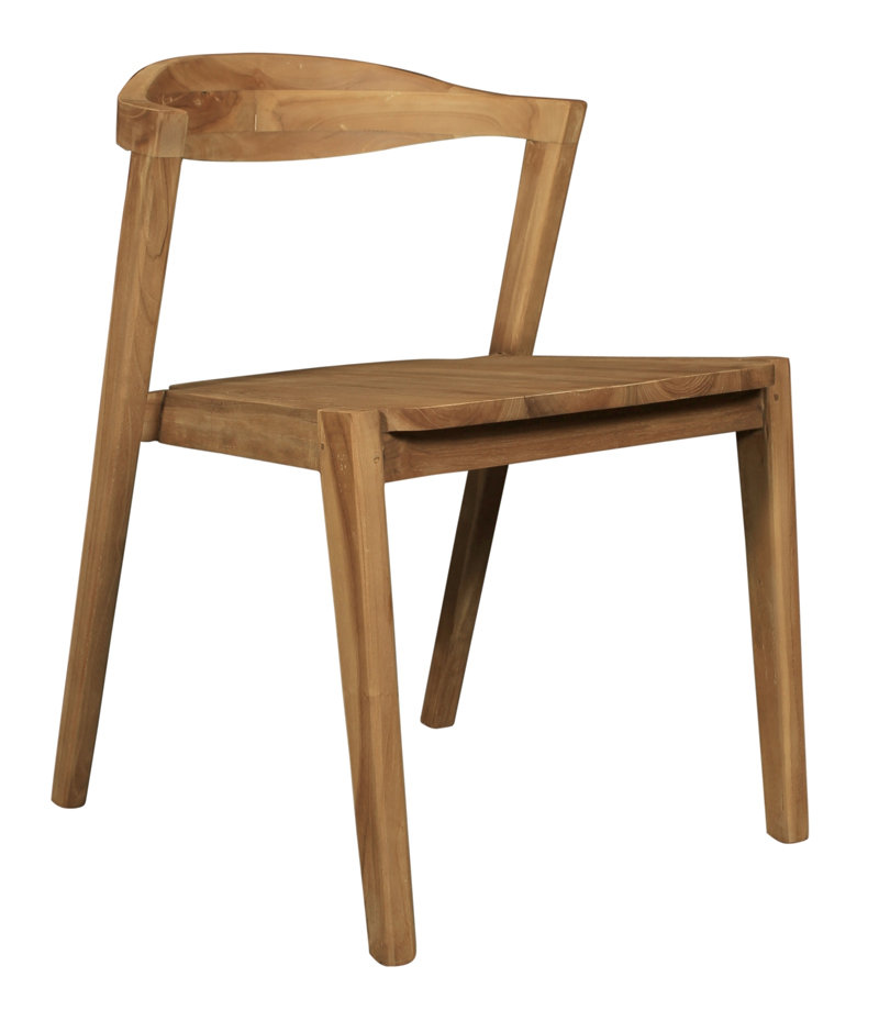 Photo of a wood chair turned slightly to the right.